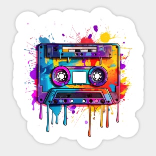 Retro Melting Cassette Tape Sticker